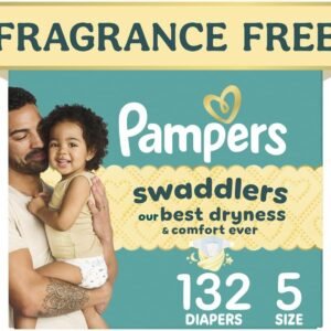 Swaddlers Diapers, Size 5 (20-37 lbs), 132 Count, Fragrance Free, Hypoallergenic, Absorbent, Pediatrician Recommended, Skin Safe