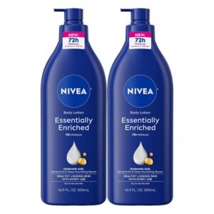 NIVEA Essentially Enriched Body Lotion, Value Pack, 2 x 16.9 FL OZ