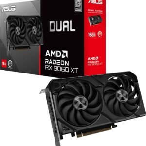 ASUS Dual Radeon RX 9060 XT 16GB GDDR6 Gaming Graphics Card | PCIe 5.0, HDMI 2.1b, DisplayPort 2.1a, 2.5-slot design, Axial-tech Fans, 0dB Technology