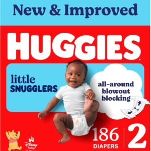 Huggies Little Snugglers Diapers Size 2, 186 Count (3 Packs of 62)